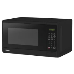 Sona 700W Black Microwave Oven: Effortless Cooking with Auto Cook Programs for Quick Meals & Snacks. Enjoy Delicious Results with Ease and Convenience. Perfect for Busy Lifestyles.