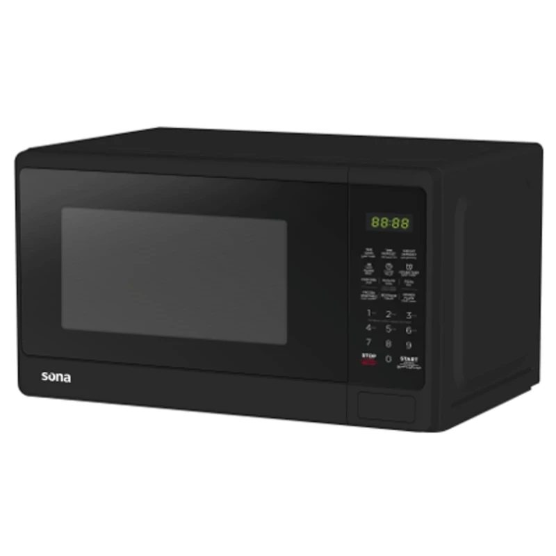 Sona 700W Black Microwave Oven: Effortless Cooking with Auto Cook Programs for Quick Meals & Snacks. Enjoy Delicious Results with Ease and Convenience. Perfect for Busy Lifestyles. - Sona