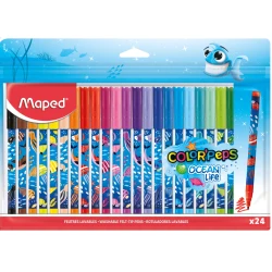 Maped 24 Maped Ocean Life Felt-tip Pens, Colour-sorted, 24 Pieces