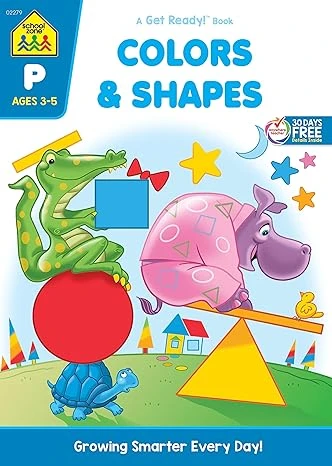 كتاب School Zone - Colors & Shapes Workbook - 64 صفحة، للأعمار من 3 إلى 5 سنوات، مرحلة ما قبل المدرسة، رياض الأطفال، أسماء الألوان، الأنماط، التتبع، التعرف على الأشياء، والمزيد (سلسلة كتب School Zone Get Ready!™) كتاب School Zone - Colors & Shapes Workbook - 64 صفحة، للأعمار من 3 إلى 5 سنوات، مرحلة ما قبل المدرسة، رياض الأطفال، أسماء الألوان، الأنماط، التتبع، التعرف على الأشياء، والمزيد (سلسلة كتب School Zone Get Ready!™)