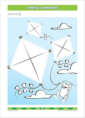 كتاب School Zone - Colors & Shapes Workbook - 64 صفحة، للأعمار من 3 إلى 5 سنوات، مرحلة ما قبل المدرسة، رياض الأطفال، أسماء الألوان، الأنماط، التتبع، التعرف على الأشياء، والمزيد (سلسلة كتب School Zone Get Ready!™) - Image 2