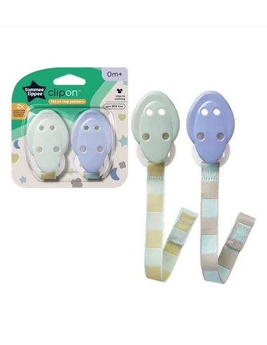 Tommee Tippee Closer to Nature Soother x2 Holder, Yellow & Green Tommee Tippee Closer to Nature Soother x2 Holder, Yellow & Green