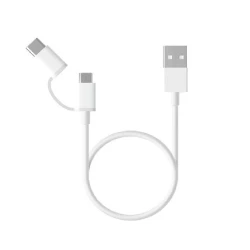 كابل USB 2 في 1 من شاومي SJV4082TY Mi (ميكرو USB إلى Type C) بطول 100 سم، أبيض