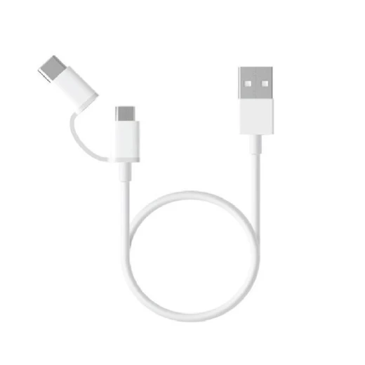 كابل USB 2 في 1 من شاومي SJV4082TY Mi (ميكرو USB إلى Type C) بطول 100 سم، أبيض كابل USB 2 في 1 من شاومي SJV4082TY Mi (ميكرو USB إلى Type C) بطول 100 سم، أبيض