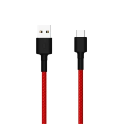 كابل USB Type C مضفر من  بطول 100 سم (أحمر)