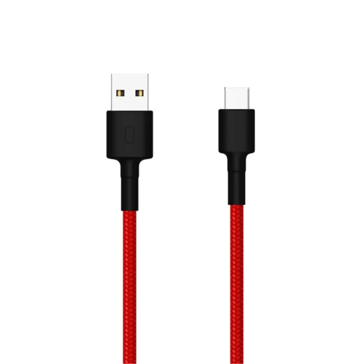 كابل USB Type C مضفر من بطول 100 سم (أحمر) كابل USB Type C مضفر من بطول 100 سم (أحمر)