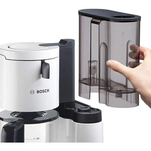 "ماكينة صنع القهوة بوش TKA8011 المزودة بفلتر، مستشعر الرائحة، إبريق زجاجي سعة 1.25 لتر، تكفي من 10 إلى 15 كوبًا، مع ميزة الإيقاف التلقائي، نظام إزالة الترسبات، ميزة مضاد للتنقيط، حامل فلتر قابل للتعديل، بقدرة 1160 واط" - بوش - Image 3