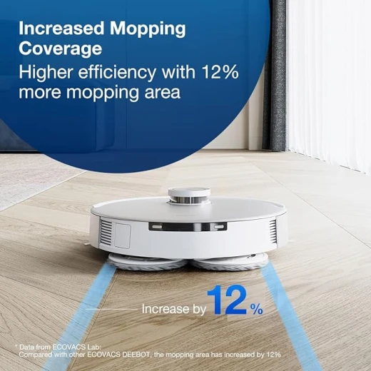 وسادات تنظيف قابلة للغسل من إيكوفاكس - 4 قطع لكل عبوة لروبوت المكنسة والممسحة DEEBOT X2 Omni / T20 Omni / T10 Omni / X1 Omni / X1 Turbo، باللون الرمادي - ايكوفاكس - Image 6