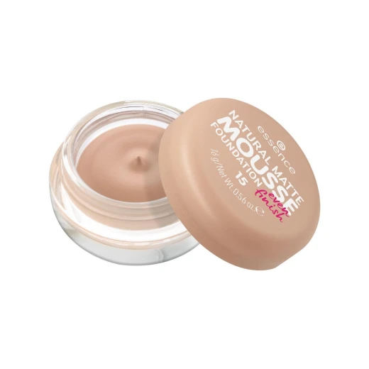 Essence Natural Matte Mousse Foundation Nude 15 Medium Coverage for Oily Skin Makeup Flawless Finish - Essence - Image 2