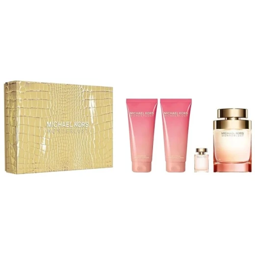 طقم مايكل كورس وندرلوست - 100 مل عطر بارفان + 100 مل لوشن للجسم + 100 مل جل استحمام + 4 مل عطر بارفا