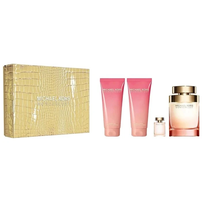 طقم مايكل كورس وندرلوست - 100 مل عطر بارفان + 100 مل لوشن للجسم + 100 مل جل استحمام + 4 مل عطر بارفا - مايكل كورس