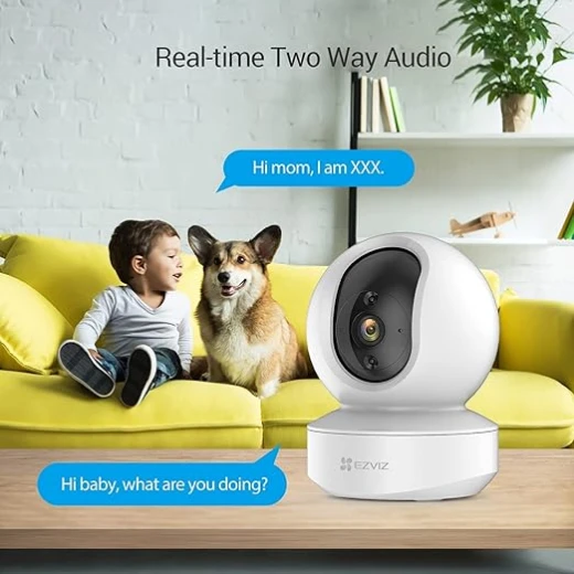 كاميرا مراقبة منزلية ذكية EZVIZ CS-TY1 بدقة 1080 بكسل، بتقنية WiFi، مع خاصية اكتشاف الحركة، تتبع ذكي، محادثة ثنائية الاتجاه، رؤية ليلية ذكية، وضع السكون، فتحة بطاقة MicroSD، وميزات التحكم الصوتي مع أليكسا. - إزفيز - Image 4