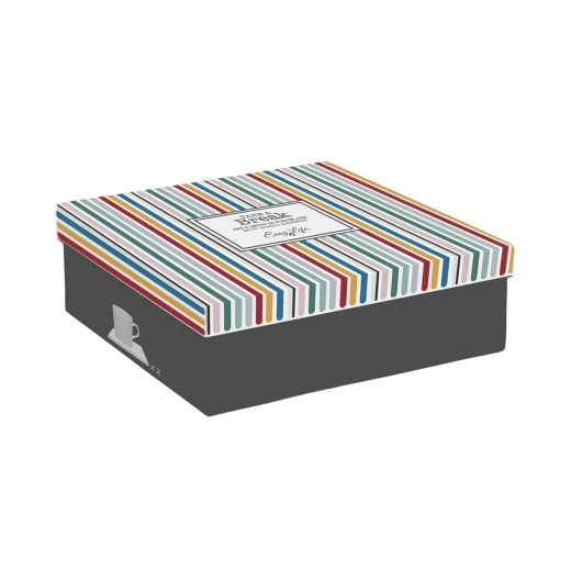 Easy Life Set of Two 380ml Porcelain Mugs with Acacia Saucers in Black and White Gift Box - Easy Life - Image 3