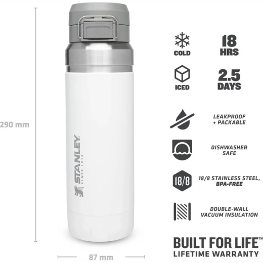 Stanley The Quick-Flip Water Bottle 1.06L / 36oz Polar color - Stanley - Image 2