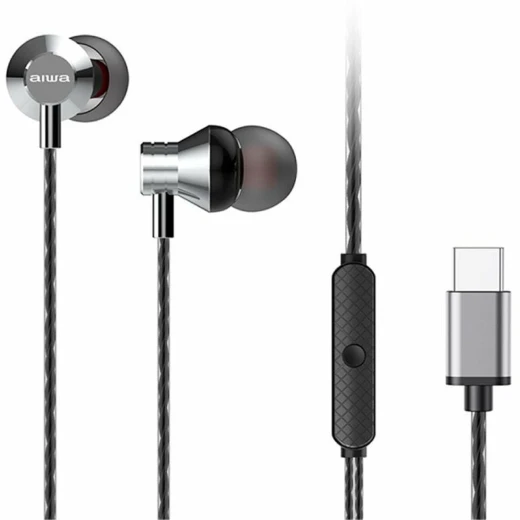 Aiwa In-Ear Headphones with Microphone USB Type-C Silver Aiwa In-Ear Headphones with Microphone USB Type-C Silver