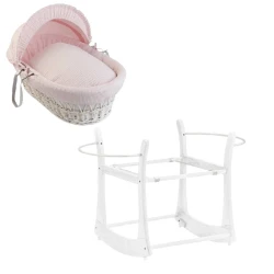 Baby Rattan Basket with Stand -  Pink  Color-1 Piece