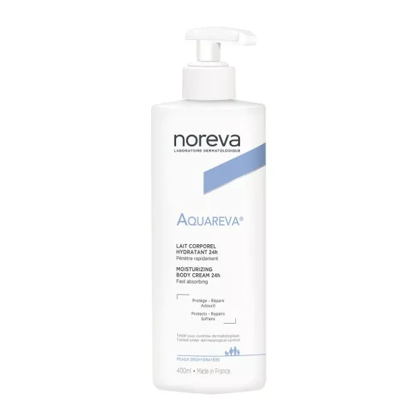 Noreva Aquareva 24h Moisturizing Body Milk 400ml - Dehydrated Skin For The Whole Family - Noreva