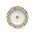 طبق شوربة 21.5 سم من Easy Life Deco - ذهبي وأبيض - ايزي  لايف