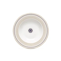 Easy Life Corallo 21.5cm Soup Plate - Blue & Gold Toned