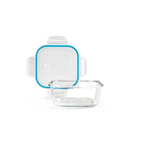 Ibili Air-Vent 320ml Glass Food Container - Blue - Ibili - Image 2