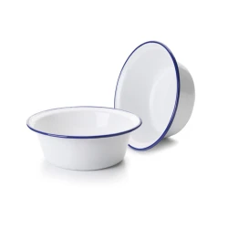 Ibili Vintage Blanca 20cm Conical Bowl - White & Blue