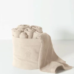 PHP Joy 8-Piece Washcloth Set in Basket - Beige