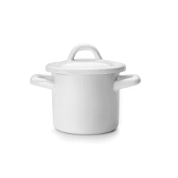Ibili Vintage Blanca 10cm Stock Pot with Lid - White & Blue
