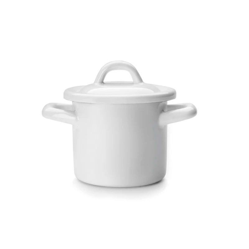 Ibili Vintage Blanca 10cm Stock Pot with Lid - White & Blue - Ibili