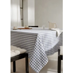 Quadro 140x240cm Checkered Tablecloth - Gray