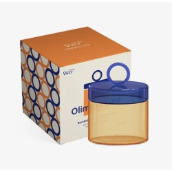 Easy Life 500ml Glass Jar with Lid - Orange & Blue