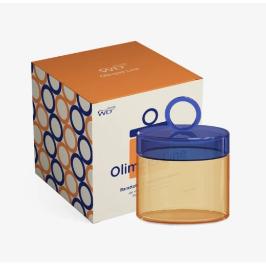 Easy Life 500ml Glass Jar with Lid - Orange & Blue Easy Life 500ml Glass Jar with Lid - Orange & Blue