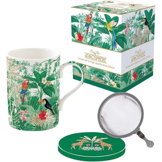 طقم كوب بمصفاة وغطاء 350 مل بعلبة من Easy Life Exotic Heaven - ألوان متعددة طقم كوب بمصفاة وغطاء 350 مل بعلبة من Easy Life Exotic Heaven - ألوان متعددة