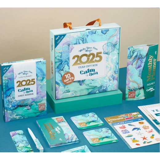 مجموعة هدايا أجندة 2025 - بحر هادئ من مفكرة - مفكرة - Image 6