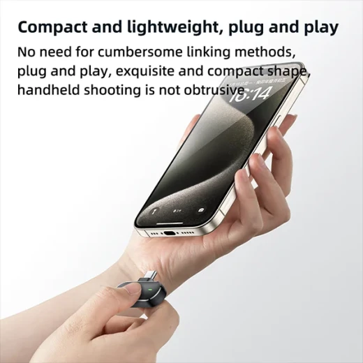 ييسيدو – ميكروفون لافاليير 2 في 1 (KR16) – لايتنينغ، 70mAh، لاسلكي، 2.4GHz – أسود - يسيدو - Image 7