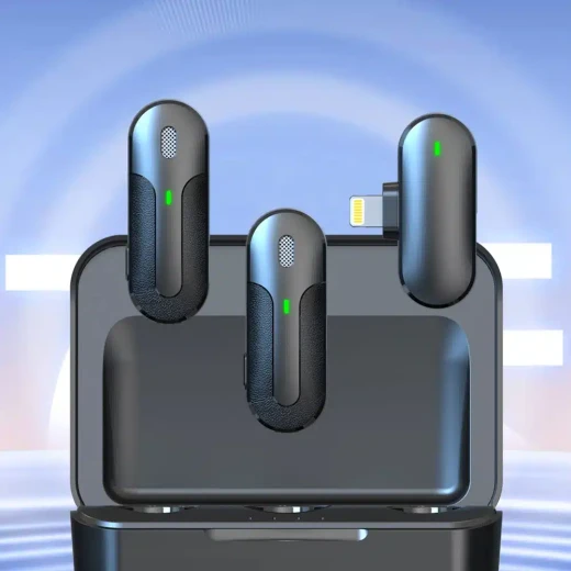 ييسيدو – ميكروفون لافاليير 2 في 1 (KR16) – لايتنينغ، 70mAh، لاسلكي، 2.4GHz – أسود - يسيدو - Image 3