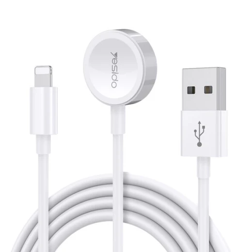 يسيدو - كابل شحن لاسلكي (CA70) - 2 في 1 USB إلى لايتنينغ، ساعة آبل، 2.4A، 1.2 متر - أبيض يسيدو - كابل شحن لاسلكي (CA70) - 2 في 1 USB إلى لايتنينغ، ساعة آبل، 2.4A، 1.2 متر - أبيض