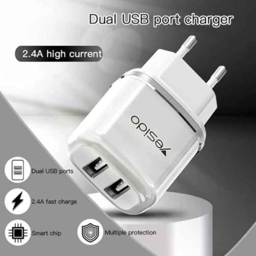 من يسيدو شاحن حائطي بمنفذين USB مع كابل ميكرو من   YC26 - يسيدو - Image 2