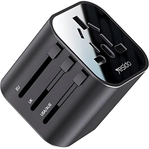 ييسيدو MC24 محول شاحن متعدد الوظائف 20W مع 3 منافذ USB + منفذ Type-C للسفر (أسود) - يسيدو - Image 3