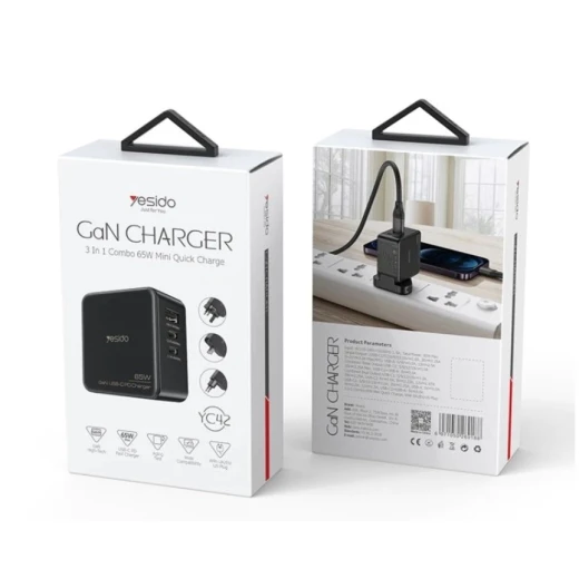 يسيدو YC42 محول شحن PD GAN 65W Type-C مع 2 قطعة و 30W USB مخرج - أسو