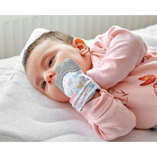 BabyJem Baby Teether Gloves Scratch – Grey - BabyJem - Image 2