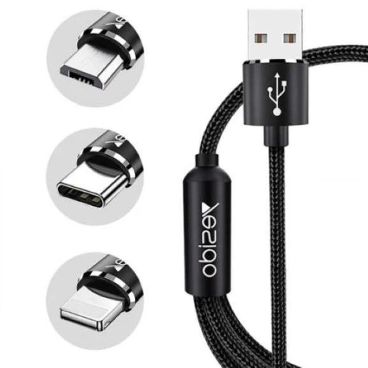 من يسيدو– كابل 3 في 1 – مايكرو USB / لايتنينج / USB-C / أسود (CA60) - يسيدو - Image 4