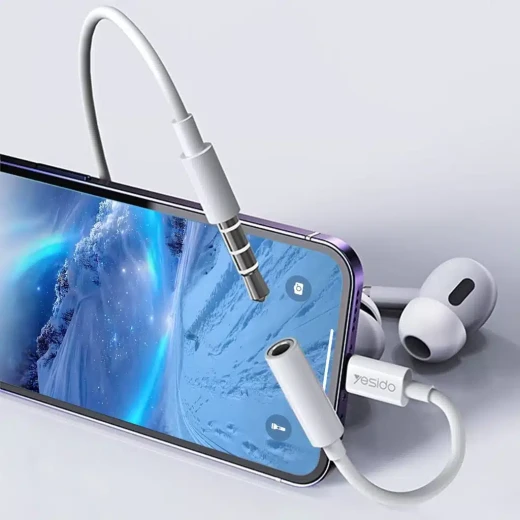محول من Lightning إلى مقبس سماعة الرأس YAU31 من يسيدو باللون الأبيض - يسيدو - Image 2