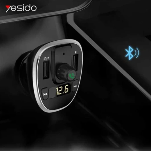 شاحن سيارة مزود بجهاز إرسال FM، ومنفذي USB مزدوجين بقوة 3 أمبير، وبطاقة U-Disk TF  من يسيدو - يسيدو - Image 6