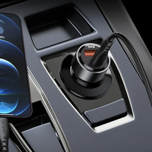 شاحن سيارة Y55  النوع C للشحن السريع 60 وات مع كابل  USB-C إلى  Type-C أسود  من يسيدو - يسيدو - Image 4