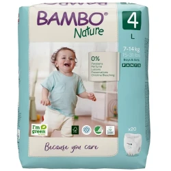 Bambo Nature Pants Size 4 (7-14 Kg), 20 diapers