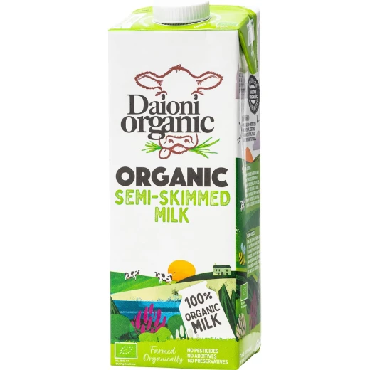 Daioni Organic Semi Skimmed Cow's Milk, 1L
