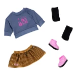 طقم مكون من بلوزة برسومات وتنورة مزخرفة للدمى بطول 46 سم – ألعاب للأطفال من سن 3 سنوات فما فوق أور جينيريشن - أور جيناريشن