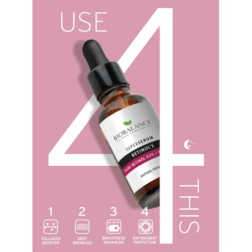 Bio Balance Pure Retinol 0.3% + Vitamin E 2% Super Serum, 30ml - Bio Balance - Image 2