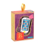 B.Toys Touch Screen Hi!!Phone Metallic with Voice Recording Functions and Lights, Metalic Silver 18+ months - B. toys