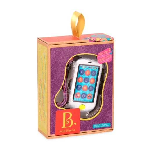 B.Toys Touch Screen Hi!!Phone Metallic with Voice Recording Functions and Lights, Metalic Silver 18+ months